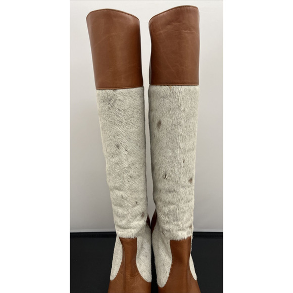 Michael Kors Collection Leather & Sheared Calf Heeled Boots Size 8 FS BnftsChrty - Picture 7 of 14